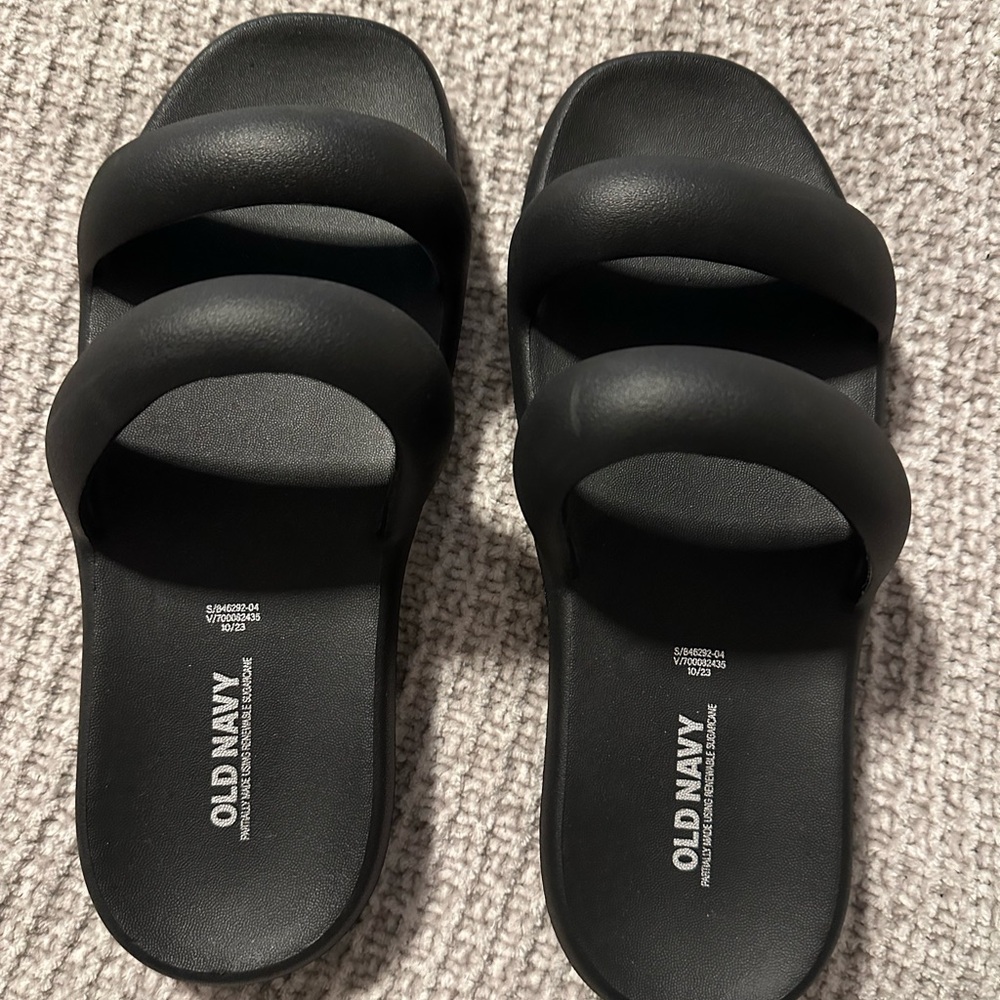 Old Navy Women's Black Double Strap Sandals